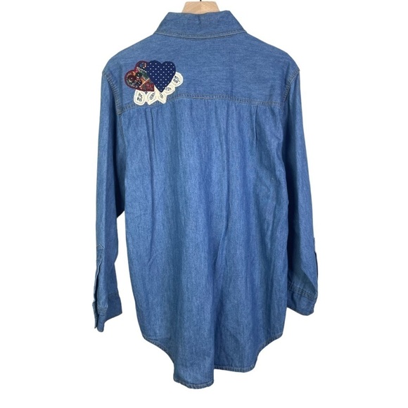 Vintage 90’s PTNY Women’s Long Sleeve Button Denim Shirt - Picture 5 of 5